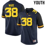 Youth West Virginia Mountaineers NCAA #38 Devan Wade Navy Authentic Nike Stitched College Football Jersey YY15G21AK